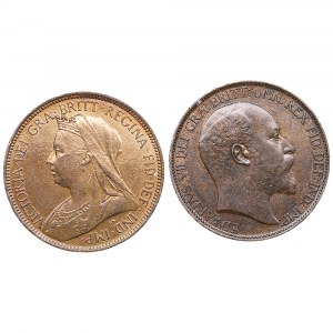 United Kingdom Half Penny 1898, 1902 (2)