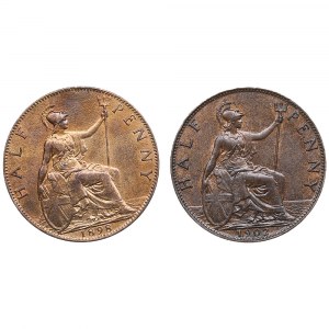 United Kingdom Half Penny 1898, 1902 (2)