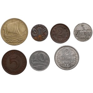 Skupina mincí: Lotyšsko, Litva, Estonsko, Gdaňsk (7)
