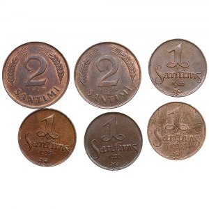 Group of coins: Latvia 1926-1939 (6)