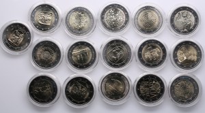 Latvia: Collection of 2€ coins spanning 2014-2023 (16)