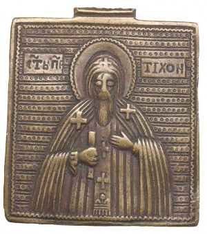 Russia Bronze Cast Icon (XIX) - Saint Tikhon of Lukhovitsy