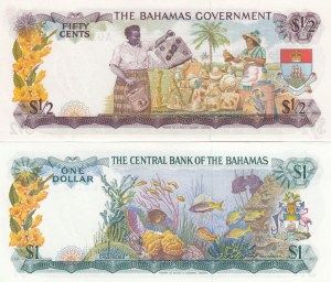 Bahamy 50 centů 1965 a 1 dolar 1974 (2)