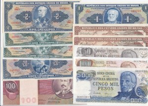 Group of Argentina & Brazil Banknotes (17)