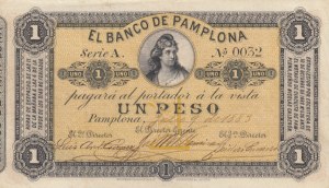 Kolumbien 1 Peso 1883 Pamplona