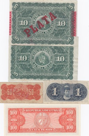 Gruppe von Kuba-Banknoten (5)