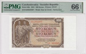 Czechoslovakia 100 Korun 1953 - PMG 66 EPQ Gem Uncirculated