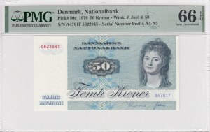 Dánsko 50 korun 1978 - PMG 66 EPQ Gem Uncirculated