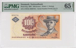 Dánsko 100 korun 2007 - PMG 65 EPQ Gem Uncirculated