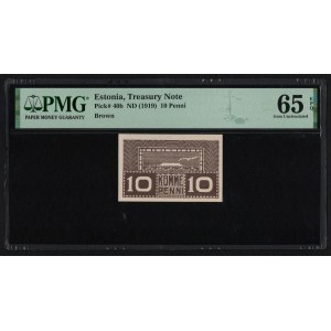 Estonia 10 Penni ND (1919) - PMG 65 EPQ Gem Uncirculated