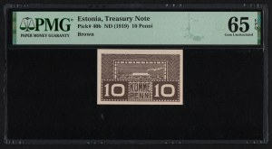 Estonia 10 Penni ND (1919) - PMG 65 EPQ Gem Uncirculated