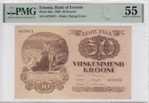 Estonia 50 Krooni 1929 - PMG 55 About Uncirculated