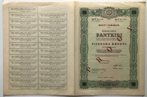Estonský státní dluhopis 500 Krooni 1929 - SPECIMEN
