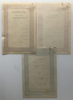 Estonia Patents & Certificate, before 1940 - Specimens (3)