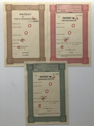 Estonia Patents, before 1940 - Specimens (3)