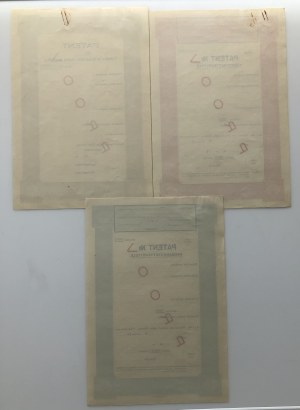 Estonia Patents, before 1940 - Specimens (3)