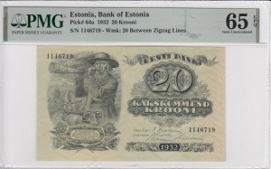 Estonia 20 Krooni 1932 - PMG 65 EPQ Gemma non coniata