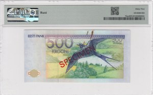 Estonia 500 Krooni 1991 (ND 1992) - SPECIMEN - PMG 62 NET Uncirculated