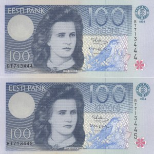 Estónsko 100 Krooni 1994 - Poradové číslo (2)