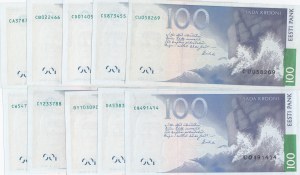 Estonia 100 Krooni 1999 - Różne serie (10)