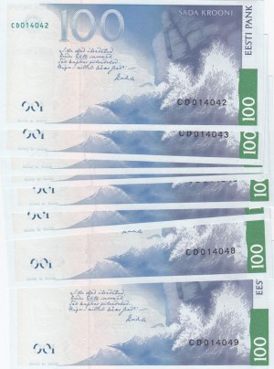 Estonia 100 Krooni 1999 - Numer seryjny (8)