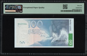 Estonia 100 Krooni 2007 - PMG 66 EPQ Gemma Non Circolata