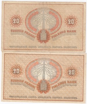 Finlandia (Russia) & Commissariato del Popolo Edizione 20 Markkaa 1909 (2)