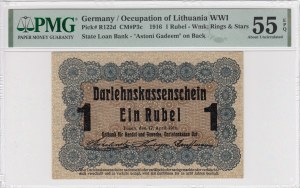 Niemcy (Okupacja Litwy, I wojna światowa, Posen) 1 Rubel 1916 - PMG 55 EPQ Około bez obiegu