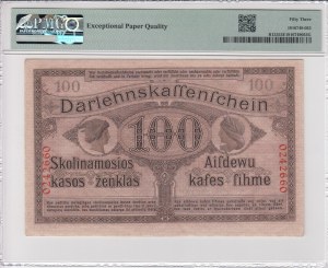 Germany (Occupation of Lithuania WWI, Kowno) 100 Mark 1918 - PMG 53 EPQ About Uncirculated