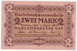 Germany (Occupation of Lithuania WWI, Kowno) 2 Mark 1918 - Darlehnskasse Ost