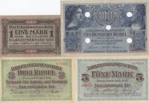 Gruppe von Banknoten: Deutschland (Besetzung von Litauen im Ersten Weltkrieg, Kowno und Posen) (4)