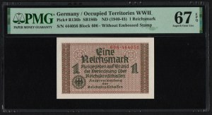 Germany (Occupied Territories WWII) 1 Reichsmark ND (1940-1945) - PMG 67 EPQ Superb Gem Unc