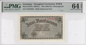 Germany (Occupied Territories WWII) 2 Reichsmark ND (1940-1945) - PMG 64 EPQ Choice Uncirculated