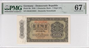 Germany (Democratic Republic) 1 Deutsche Mark 1948 - PMG 67 EPQ Superb Gem Unc