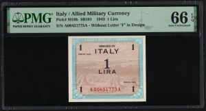 Italy 1 Lira 1943 - PMG 66 EPQ Gem Uncirculated