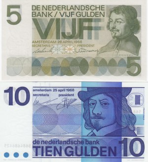 Netherlands 5 & 10 Gulden 1966,1968 (2)