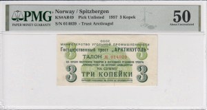 Norwegia (Spitzbergen) 3 kopiejki 1957 - PMG 50 Około bez obiegu
