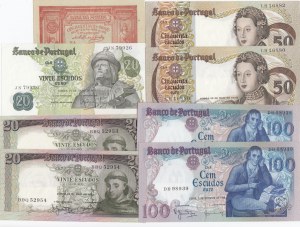 Group of Portugal Banknotes (8)