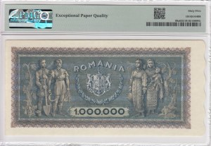 Roumanie 1 000 000 Lei 1947 - PMG 65 EPQ Gem Uncirculated