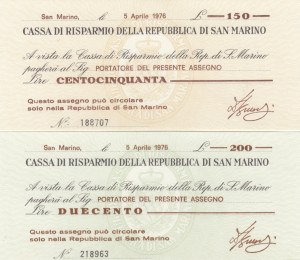 San Marino 150 & 200 Lire 1976 (2)