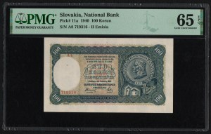Slovensko 100 korun 1940 - PMG 65 EPQ Gem Uncirculated