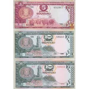 Somalia 5 & 10 Shillings 1978,1980 (3)