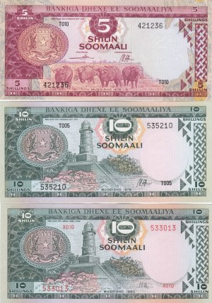 Somalia 5 i 10 szylingów 1978,1980 (3)