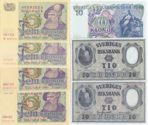 Group of Sweden Banknotes (7)