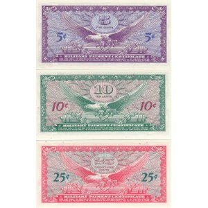 USA 5, 10, 25 Cents 1965 - Military Payment Certificates (3)