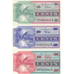 USA 5, 10, 50 Cents 1968 - Military Payment Certificates (3)