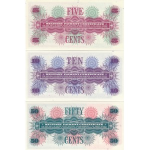 USA 5, 10, 50 Cents 1968 - Military Payment Certificates (3)