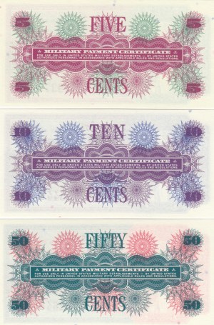 USA 5, 10, 50 Cents 1968 - Militärzahlungsscheine (3)