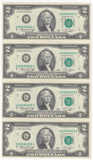 USA 2 Dollars 1976 - Fortlaufende Nummern (4)