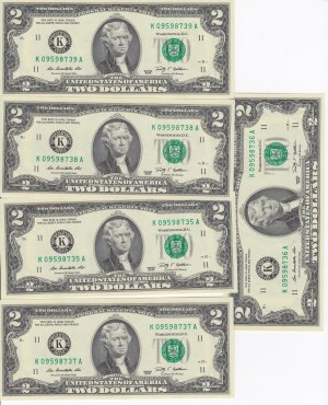 USA 2 Dollars 2009 - Numéros consécutifs (5)